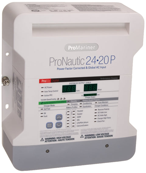 ProMariner ProNautic 2420P 20 Amp Battery Charger 24v 3 Bank 120/240v Input