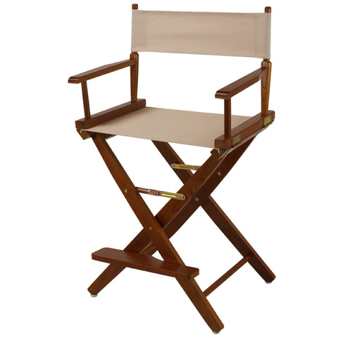 American Trails Extra-Wide Premium 24" Director's Chair Mission Oak Frame with Natural Canvas, Counter Height