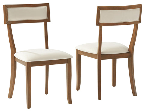 Crosley Furniture Alessia Traditional Wood Upholstered Dining Room Chairs Set of 2, Kitchen Chair, Klismos, Brown/Creme