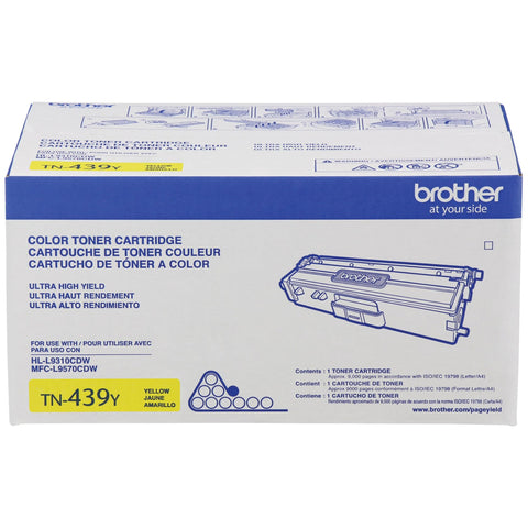 Brother TN439Y Ultra High-Yield Toner Cartridge (Yellow) in Retail Packaging