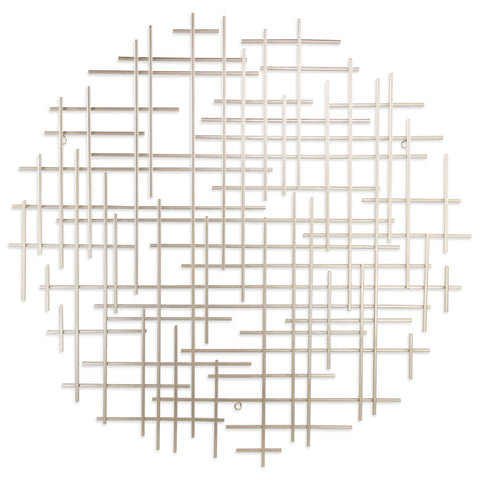 Cheungs Iquara Large Silver Round Metal Wall Art (5800SV)