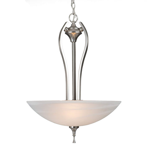 Yosemite Home Decor 1351-3SN Glacier Point 3-Light Pendant with Ivory Cloud Shades
