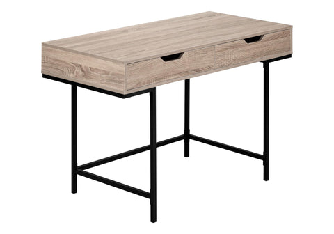 Monarch Specialties I 7555 Computer Desk, Home Office, Laptop, Storage Drawers, 48" L, Work, Metal, Laminate, Brown, Black, Contemporary, Modern