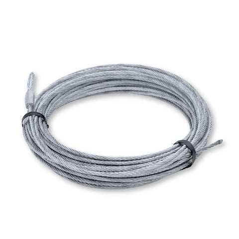Tie Down 1/8" x 50 ft Galvanized Steel Aircraft Cable – 7x7 Wire Rope with Swagged Loop & Thimble | 1,700 lb Break Strength | Ideal for Hanging, Hoisting, Light Rigging & DIY Projects