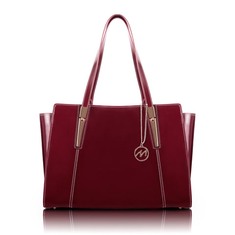 McKlein ALDORA, Leather Ladies' Tote with Tablet Pocket, Laptop Bag for Women Lightweight Leather, Computer Tote Bag, Briefcase Large Capacity Handbag Shoulder Bag, Professional Office Work Bag