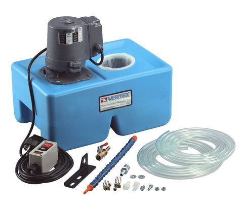 VERTEX 3012-8110 3-Gallon Coolant Pump Kit – 110V 1/8 HP Portable Machine Tool Cooling System for Milling, Drilling, Lathe – Compact 3-Gallon Tank, Above-Ground Design, Easy Coolant Circulation Device