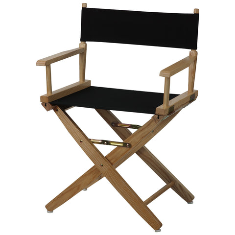 American Trails Extra-Wide Premium 18" Director's Chair Natural Frame with Black Canvas
