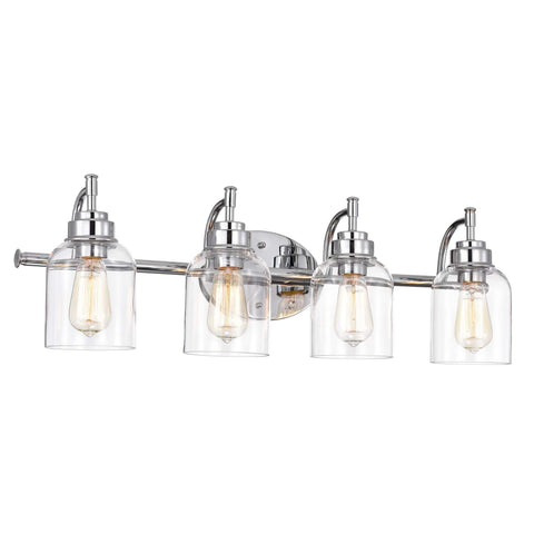 Benjara CH2R147CM30-BL4 Adair Transitional 4 Light Bath Vanity Fixture 30" Wide, Chrome