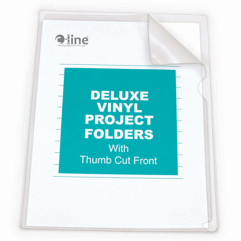C-Line Deluxe Super Heavyweight Non-Glare Vinyl Project Folders, Letter Size, Clear, 50 per Box (62138)