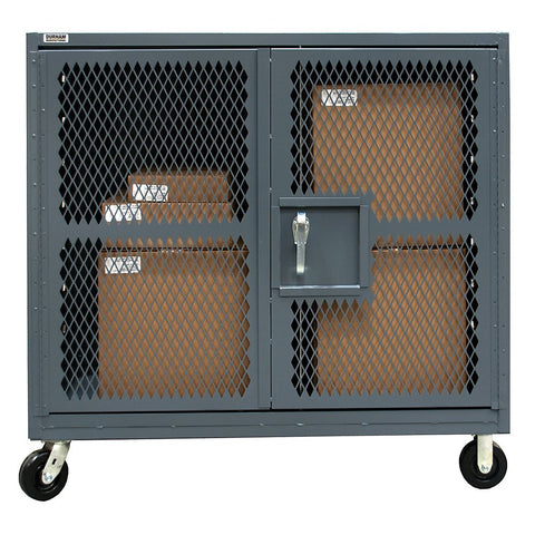 Cage Truck 36 x 72 Double Door 6 Inch x 2 Inch Phenolic Casters (2) Rigid (2) Swivel Low Deck Tubular Push Handle Pad Lockable Gray