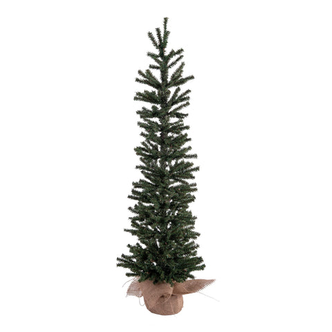 Vickerman 3' Mini Pine Artificial Christmas Tree Unlit, Seasonal Indoor Home Decor with Decorative Burlap Base