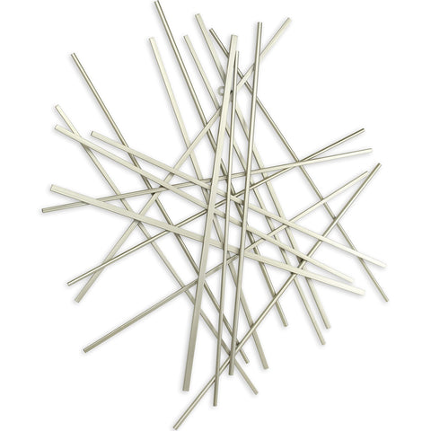 Cheungs Avalon Abstract Metal Wall Art - Handcrafted Modern 35" Silver Sculpture for Living Room