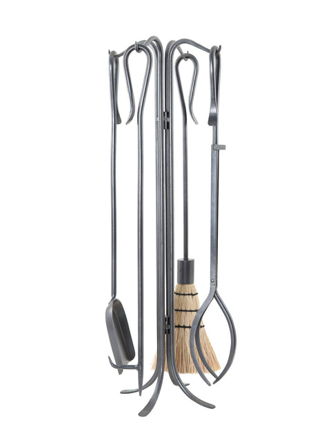 Minuteman International Hearth Hooks 5-piece Wrought Iron Fireplace Tool Set