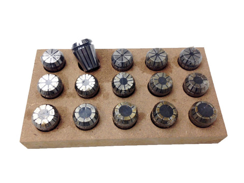 HHIP 3900-5235 ER-25 15 Piece Spring Collet Set, 1/16"~5/8"