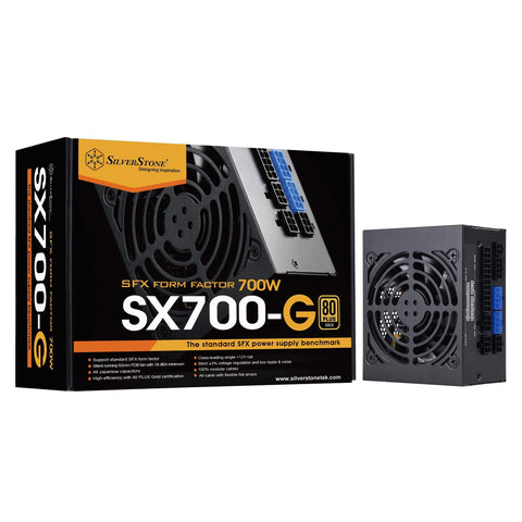 Silverstone Technology SST-SX700-G 700W SFX Fully Modular 80 Plus Gold PSU with Improved 92mm Fan and Japanese Capacitors.