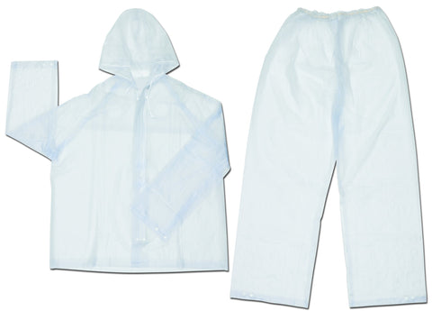 MCR Safety O722XL Squall PVC Single Ply 2-Piece Rainsuit, Clear, X-Large