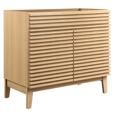 36 in. Render Bathroom Vanity Cabinet, Oak