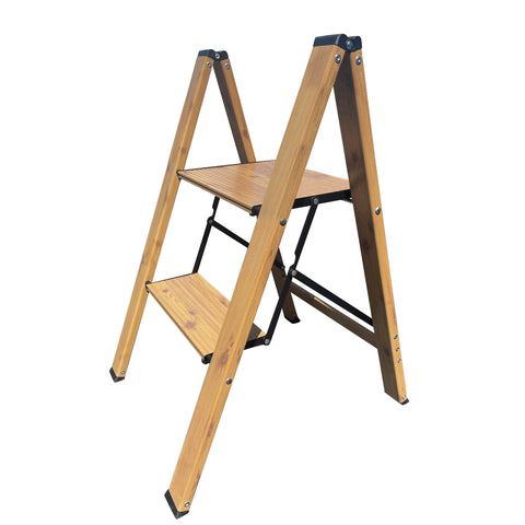 Buffalo Tools STLFFA2WG: 2 Step Aluminum Wood Grain Folding Ladder