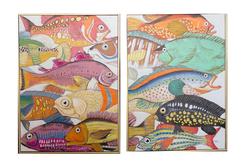Kalalou CAR1492 S/2 Colorful Fish, Multi