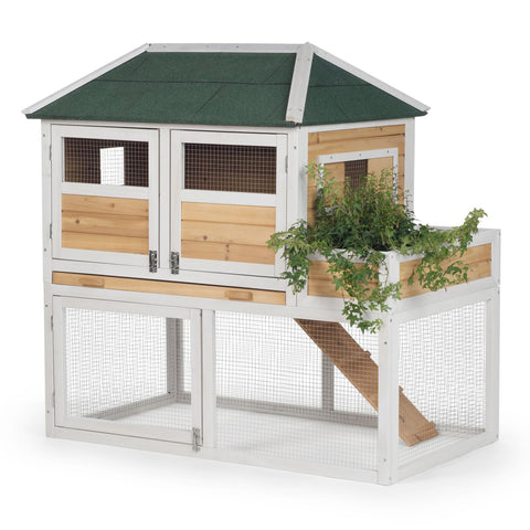 Prevue Pet Products 4701 Chicken Coop with Herb Planter, Natural/White
