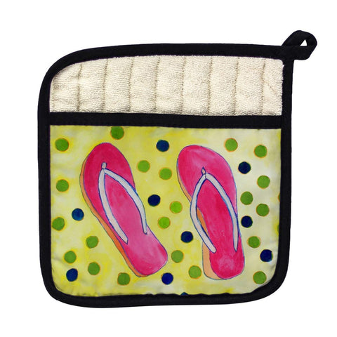 Betsy Drake PT404 Flip Flops Pot Holder