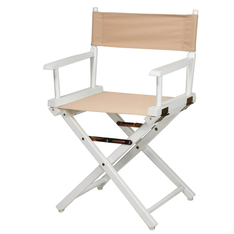 Casual Home 18" Director's Chair White Frame with Tan Canvas