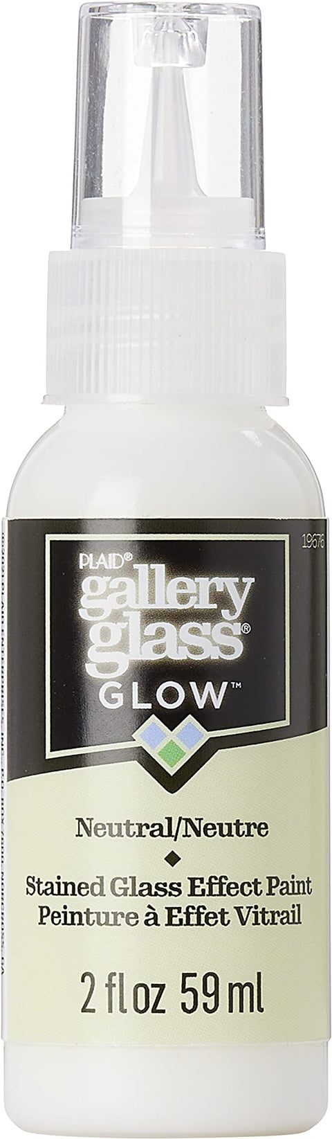 Gallery Glass, Neutral Stained Glass 2 fl oz Glow-in-The-Dark Paint, Perfect for Easy to Apply DIY Arts and Crafts, 19676