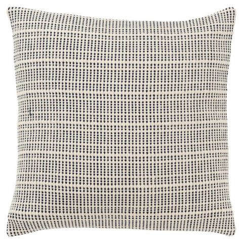 Rizzy Home DSFabricsCES Cotton Throw Pillow, 20 x 20 inches, Modern Decorative Pillow for Living Room, Bedroom - NAVY/NATURAL