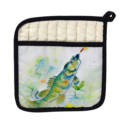 Betsy Drake PT064 Yellow Perch Pot Holder