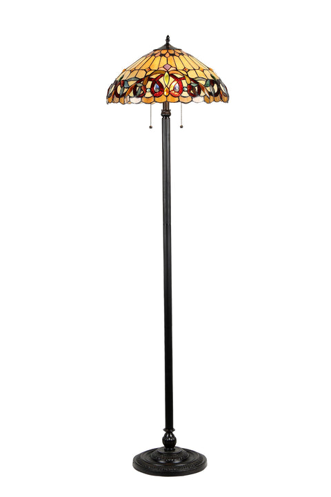 Chloe Lighting CH33353VR18-FL2 "Serenity" Tiffany-Style Victorian 2 Light Floor Lamp 18" Shade, 65.4" x 18.1" x 18.1"