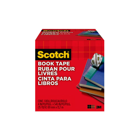 Scotch Book Tape, 4 in x 540 in, Excellent for Repairing, Reinforcing Protecting, and Covering (845-400)