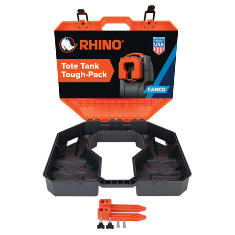 Camco Rhino Tote Tank Tough-Pack – RV Storage Case Only - Essential RV Accessory for Efficient Waste Management – (39024)