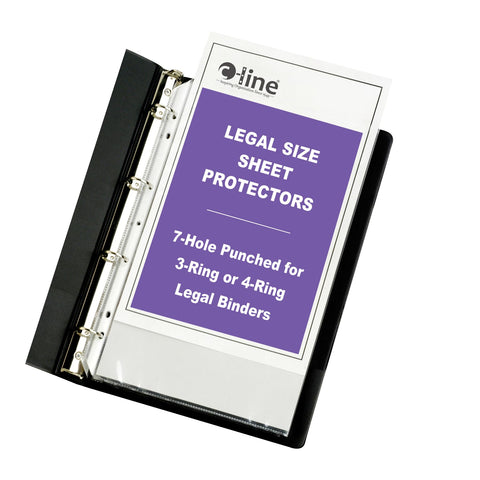 C-Line Top Loading Heavyweight Poly Sheet Protectors, Clear, Legal Size, 14 x 8.5 Inches, 50 per Box (62047)