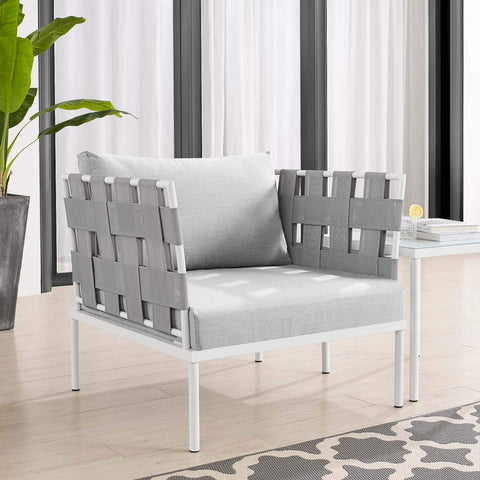 Modway Harmony Sunbrella® Outdoor Patio Aluminum Armchair in Gray Gray