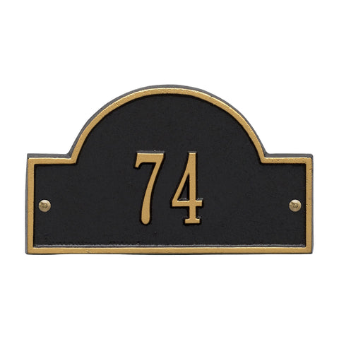 Arch Marker Petite Wall Address Plaque Color: Black/Gold Letters