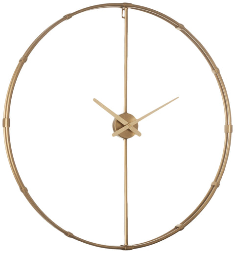 SEI Furniture Duzen Large Metal Clock, Gold