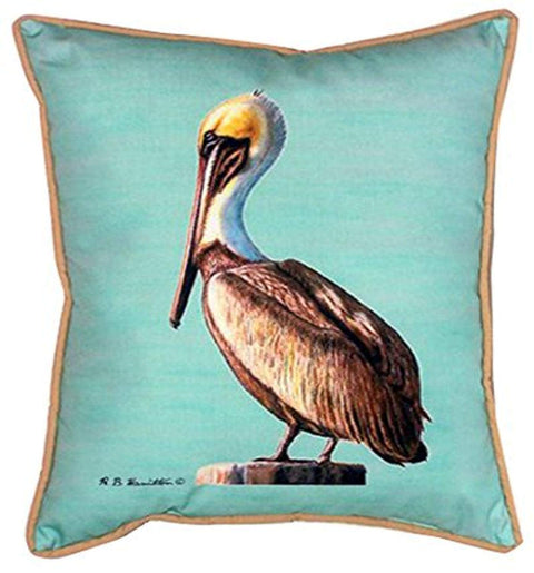 Betsy Drake Pelican Indoor/Outdoor Pillow, 16" x 20", Teal