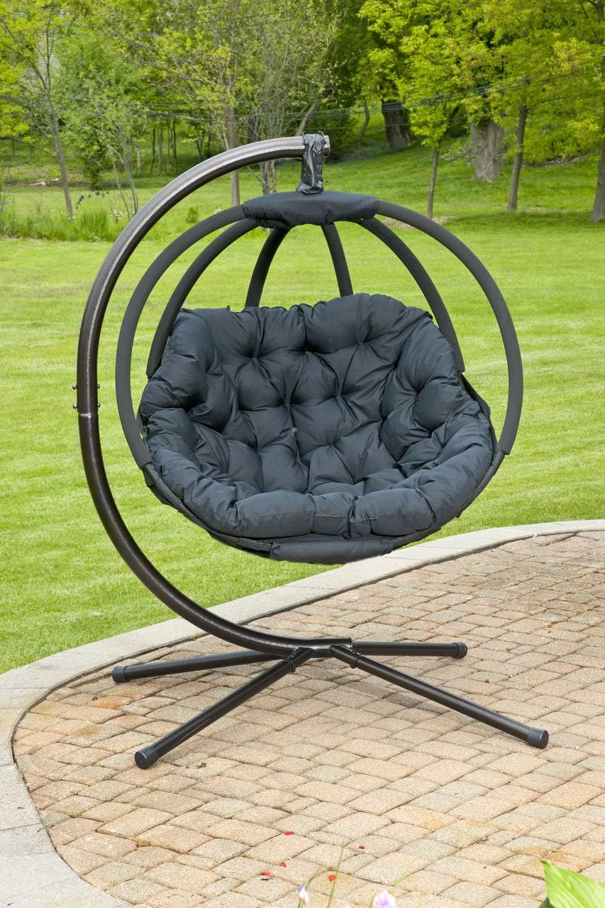 Flower House Overland Hanging Ball Chair in Black