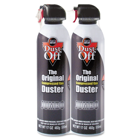 Dust-Off Disposable Compressed Air Duster, 17 Oz Can, 2/Pack