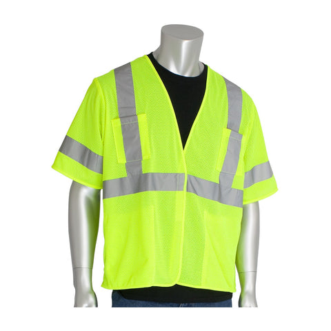 PIP 303-HSVELY-5X ANSI Class 3 Value Four Pocket Mesh Vest