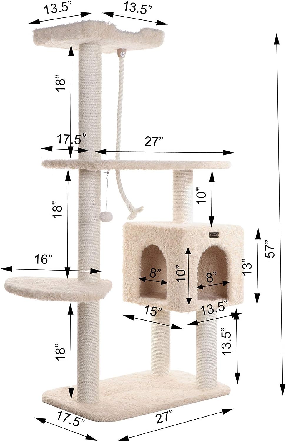 Armarkat A5708 Pet Cat Tree, Beige,Medium