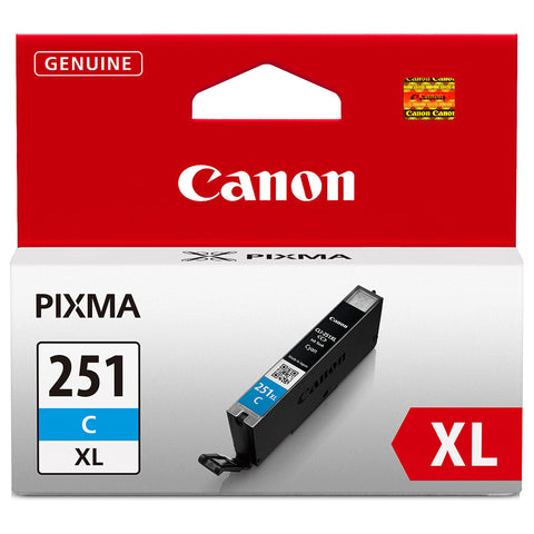 Canon CLI-251XL Genuine Cyan Ink Tank, Compatible with MG6320, IP7220 & MG5420, MX922, MG5520, MG6420, MG7120, iX6820, iP8720, MG7520, MG6620, and MG5620 Printers