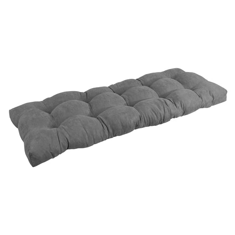 Blazing Needles Microsuede Tufted Bench Cushion, 46" x 19", Steel Grey 1 Count