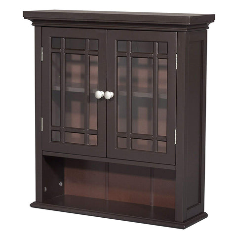 Dark Espresso 2-Door Bathroom Wall Cabinet