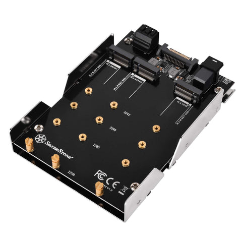 Silverstone Technology 3.5" to 2 x M.2 SATA and 1 x M.2 PCIE NVMe Adapter SDP12