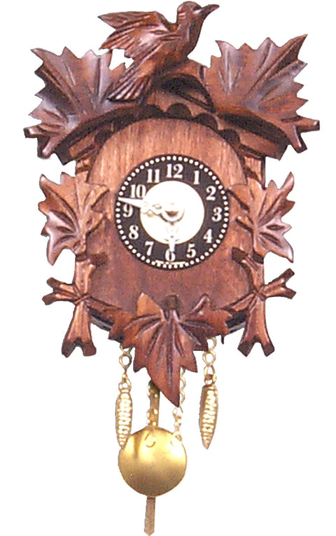 Alexander Taron Importer 125-1QP Engstler Battery-Operated Clock-Mini Size-5" H x 4.25" W x 2.75" D, Brown