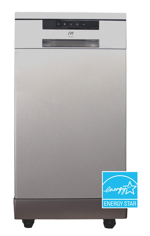 SPT SD-9263SS 18? Wide Portable Stainless Steel Dishwasher with ENERGY STAR, 6 Wash Programs, 8 Place Settings and Stainless Steel Tub