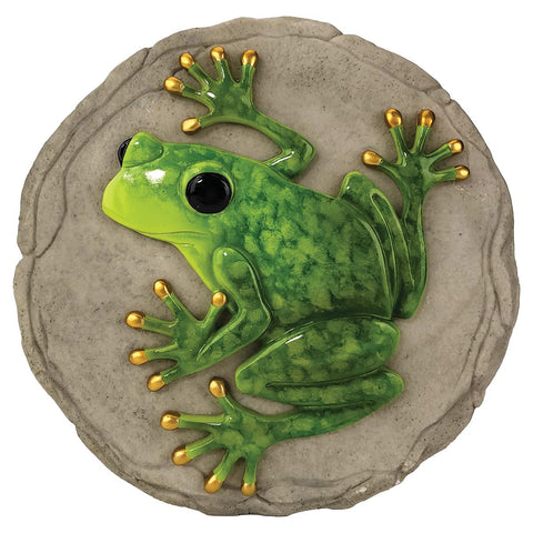 Spoontiques -Garden Décor - Raised Frog Stepping Stone - Decorative Stone for Garden