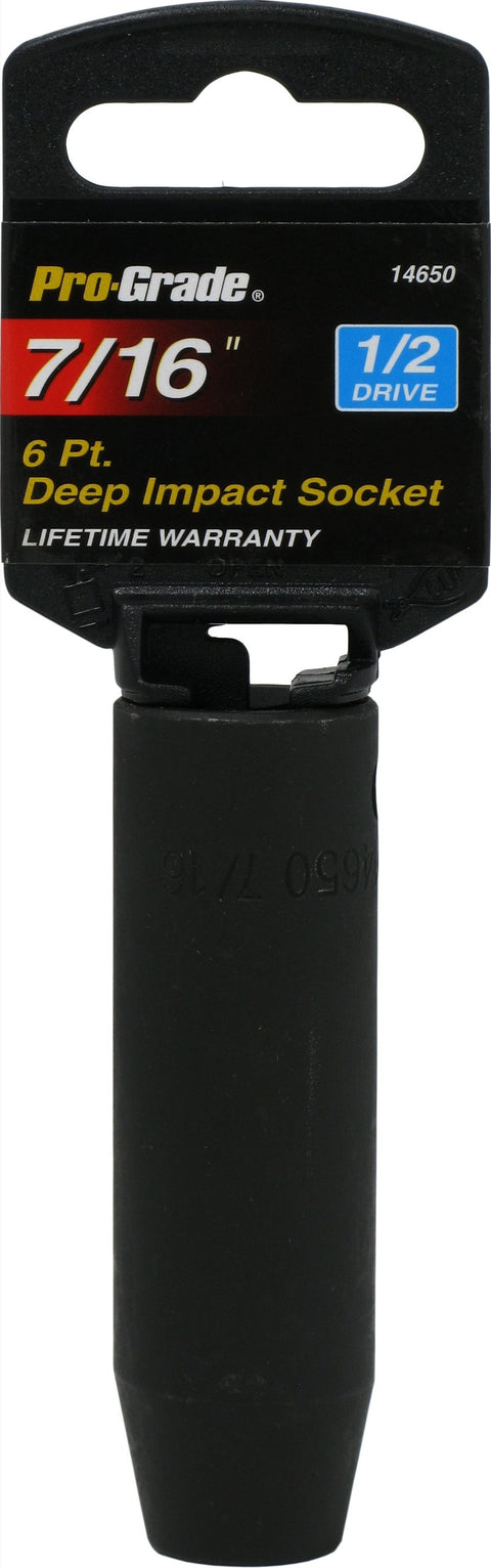 Pro-Grade 14650 1/2-Inch Drive with 6 Point Deep 7/16-Inch Impact Socket