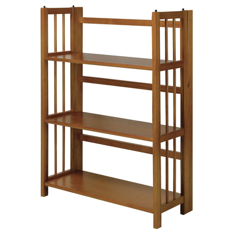 Casual Home 3-Shelf Stackable 27.5" Wide-Chestnut fold Bookcase